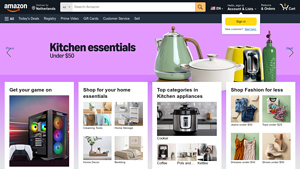 Homepage screenshot for Amazon – In stock 30-day returnsHigh-efficiency LED panel
