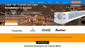 Homepage screenshot for Shinelongled – At ShineLong, we take pride in